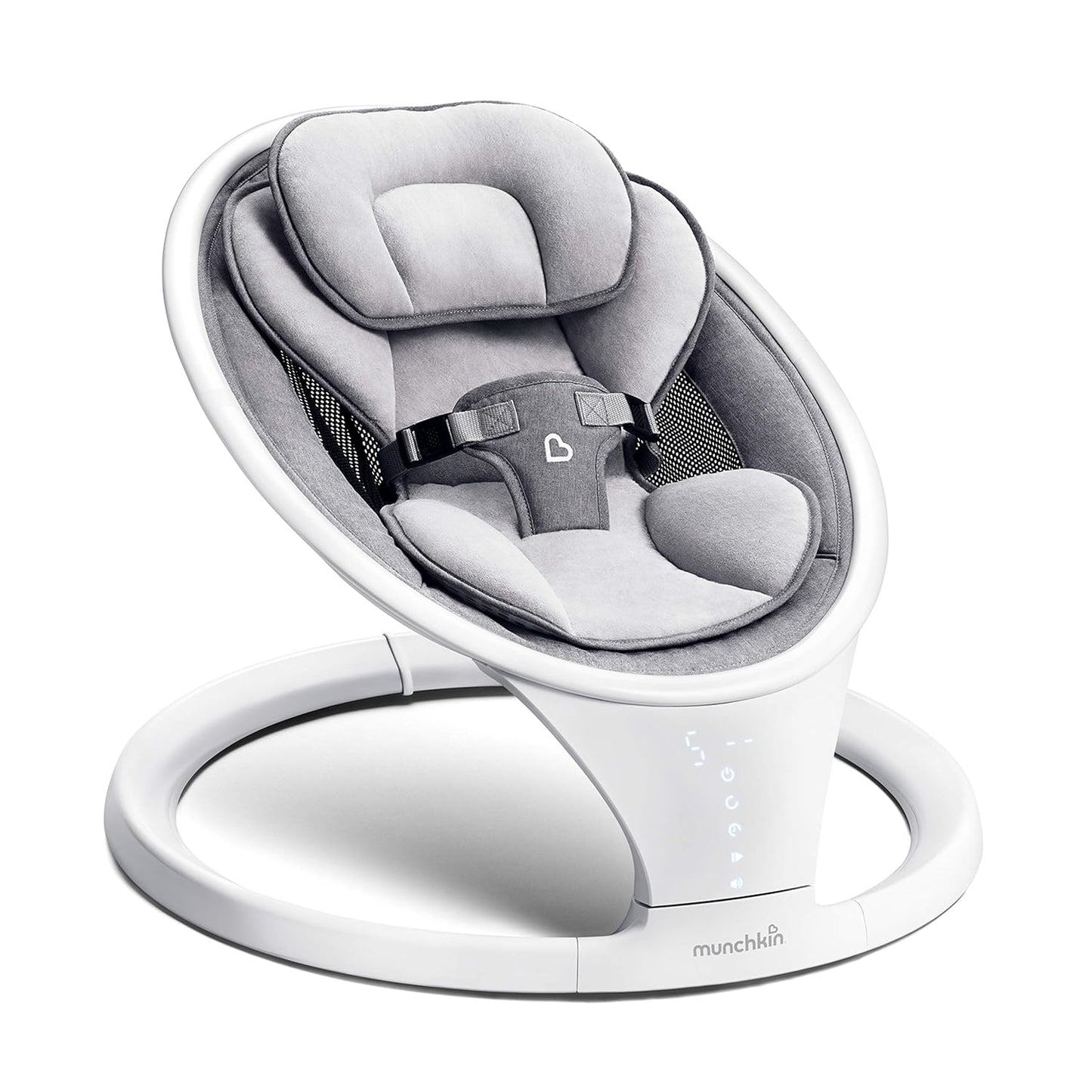 Portable Bluetooth Baby Swing, Natural Sway, Grey/White