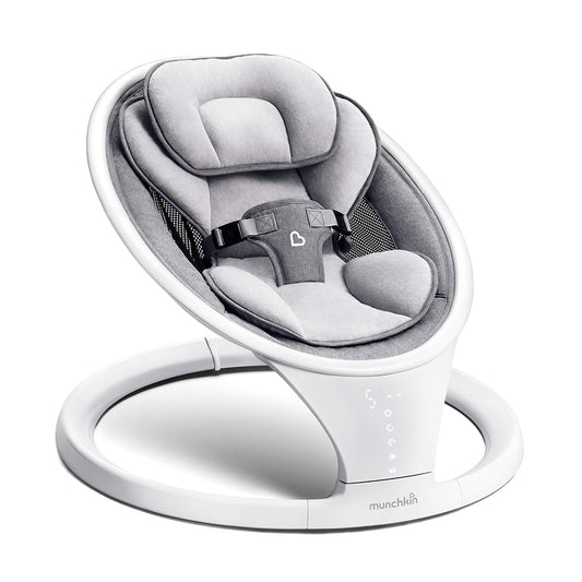 Portable Bluetooth Baby Swing, Natural Sway, Grey/White