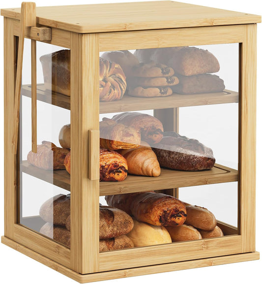WOWLIVE Bamboo Bread Box for Kitchen Countertop Storage Needs
