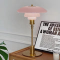 LIGHTLAND Modernist Table Lamp Pink and Gold - Minimalist Bedside