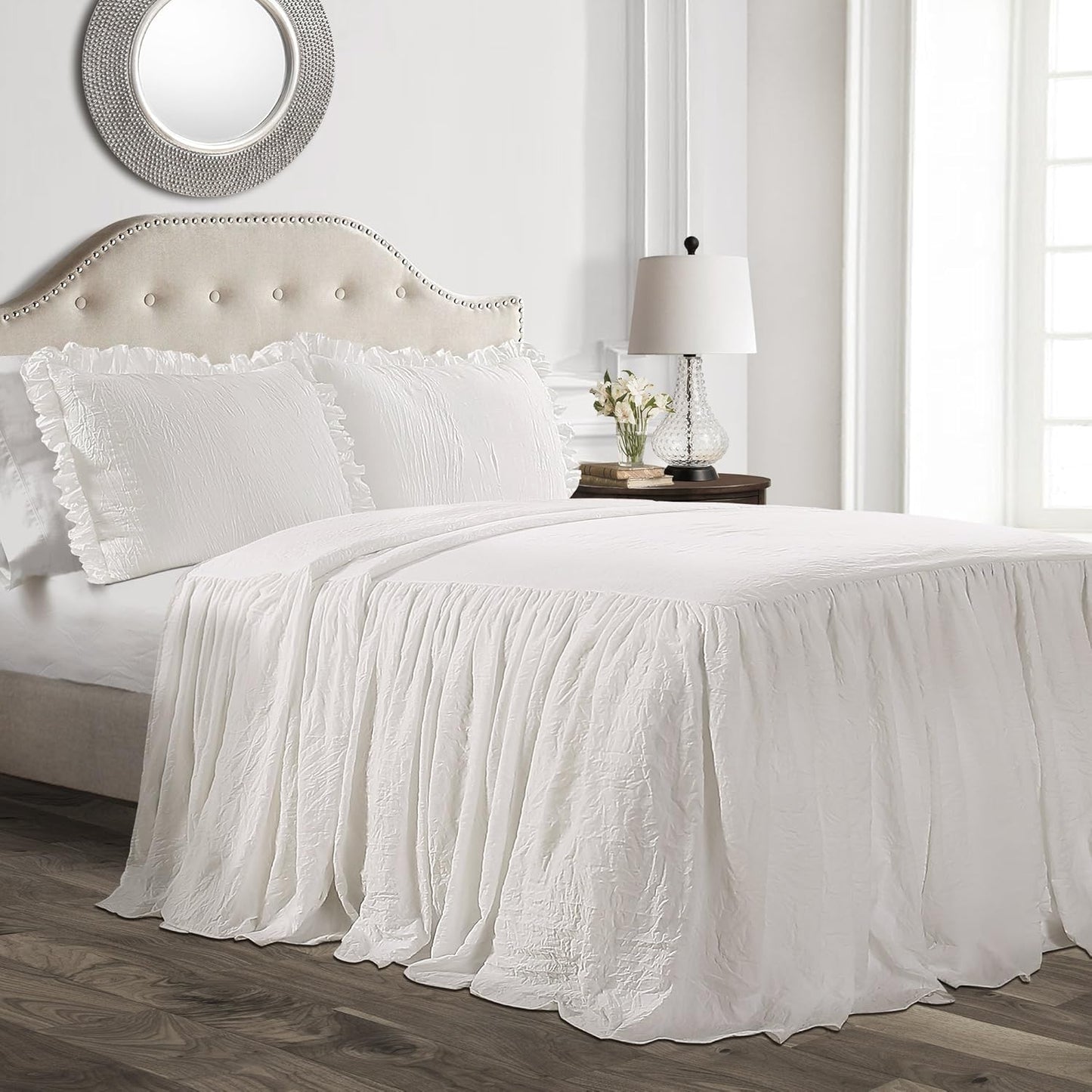 Lush Decor Ruffle Skirt Bedspread Set for Elegant Farmhouse Style