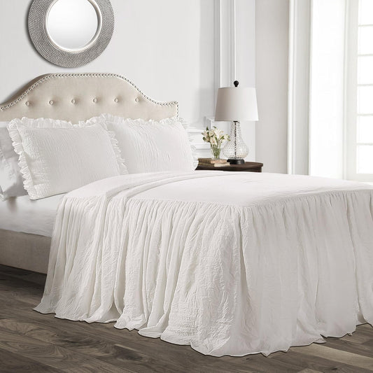 Lush Decor Ruffle Skirt Bedspread Set for Elegant Farmhouse Style