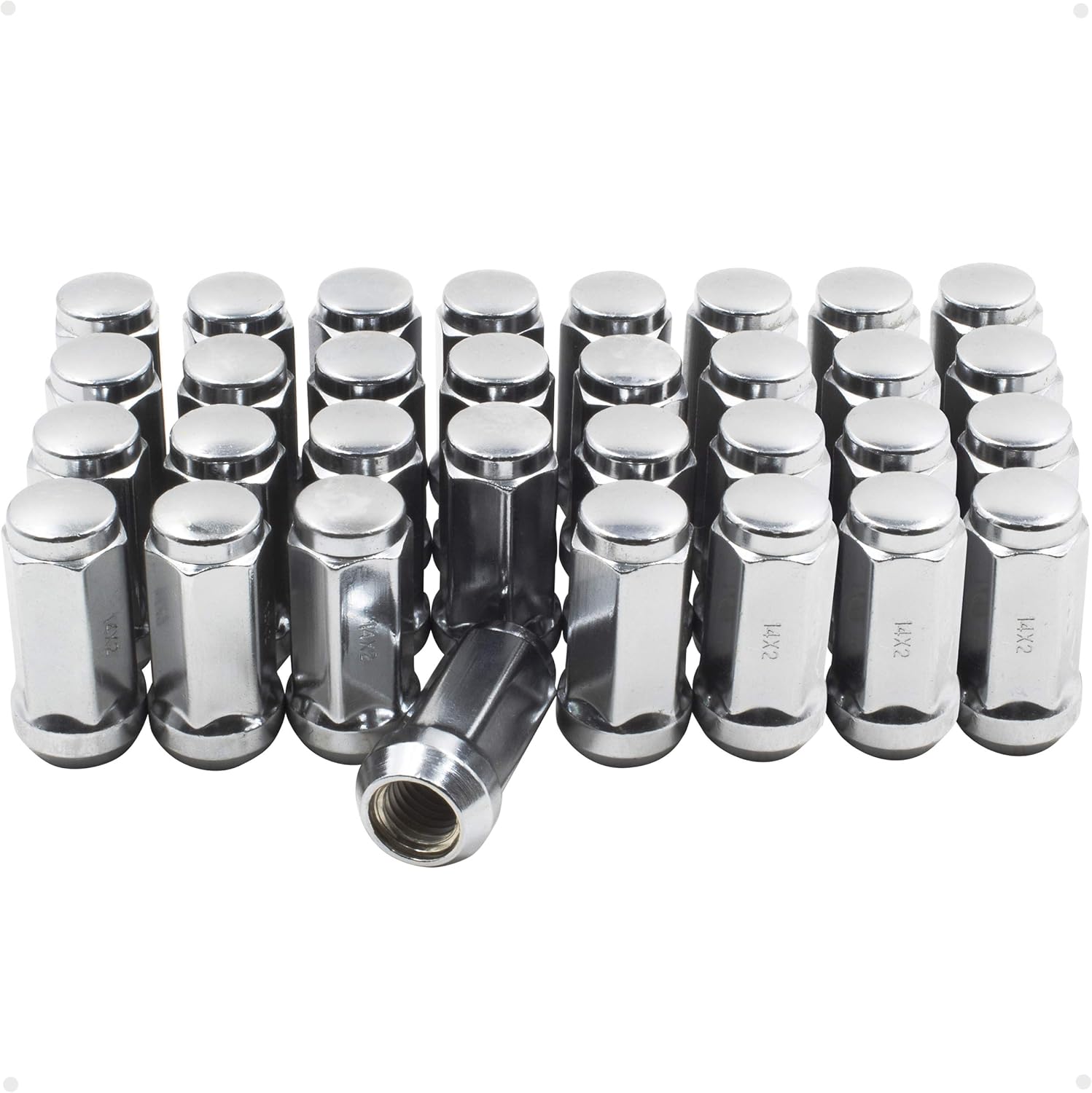 32 Pcs M14x1.5 Bulge Acorn Lug Nuts for Chevrolet and Ford