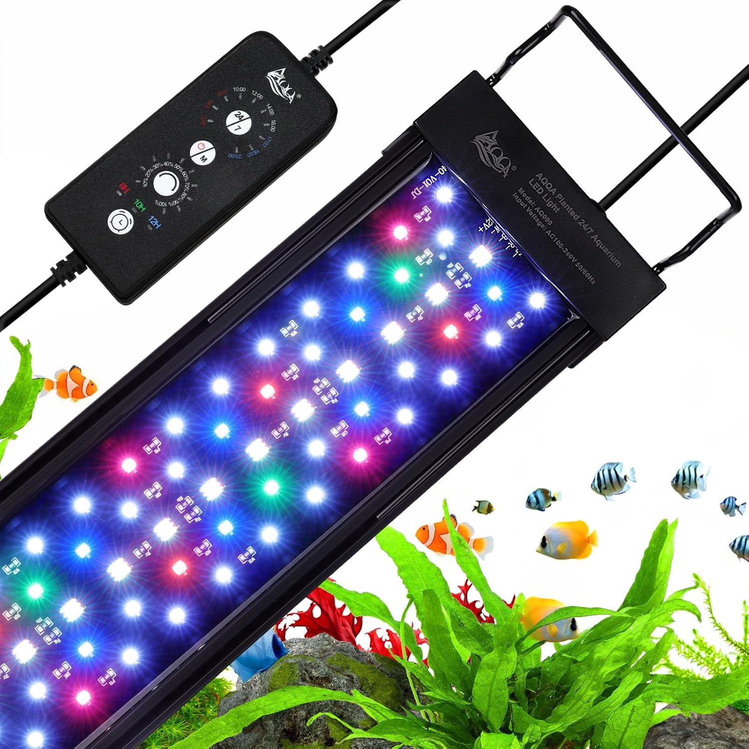 AQQA LED Aquarium Light with 24/7 Mode for Fish Tanks