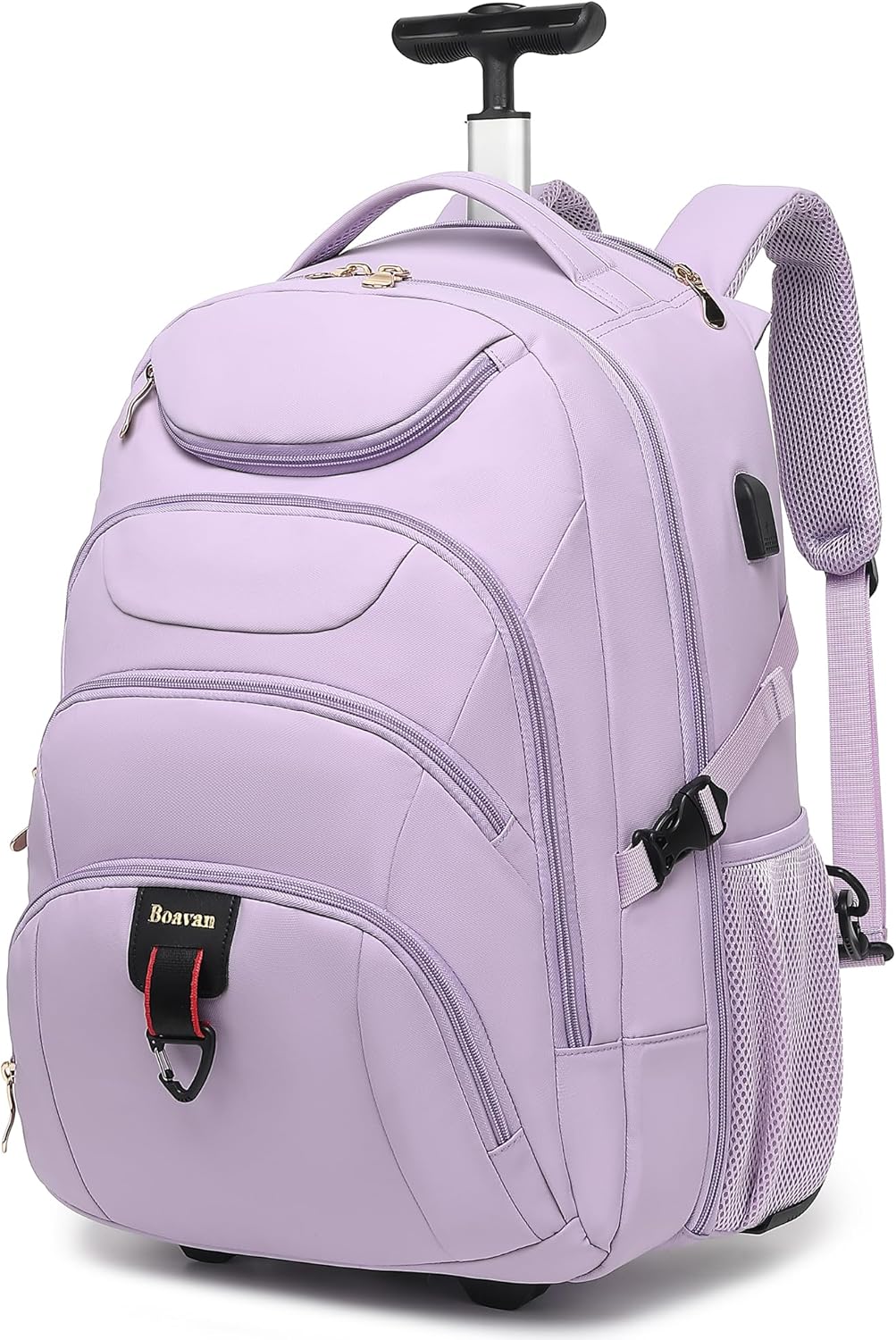 Boavan Rolling Backpack for Women with USB Charging Port