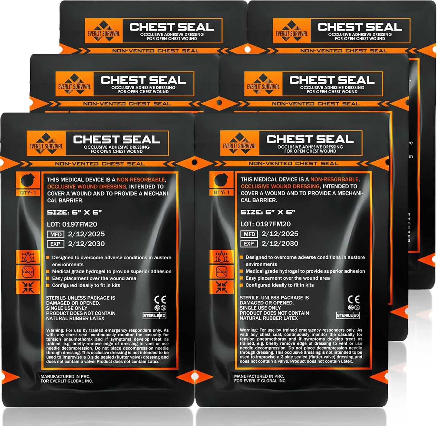 EVERLIT Occlusive Chest Seal for Open Chest Injury Treatment