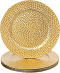 13 in Gold Charger Plates Set of 6 - Honeycomb Bubble Decorative