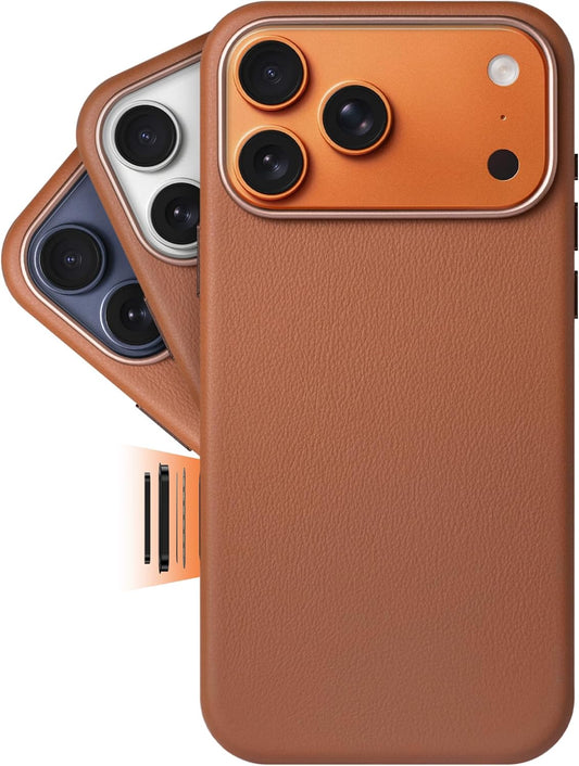 LONLI Classic Gold-Rated Leather Case for iPhone 17 Pro