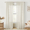 Brown Curtains for Living Room 2 Panels - Sheer Floral Linen Boho