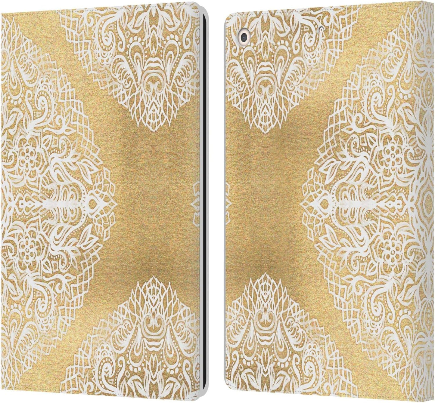 Micklyn Le Feuvre Floral Patterns Leather Wallet Case for iPad
