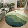 Sunrise Circle Area Rug 5ft Round Rug - Soft Low-Pile, Non-Slip