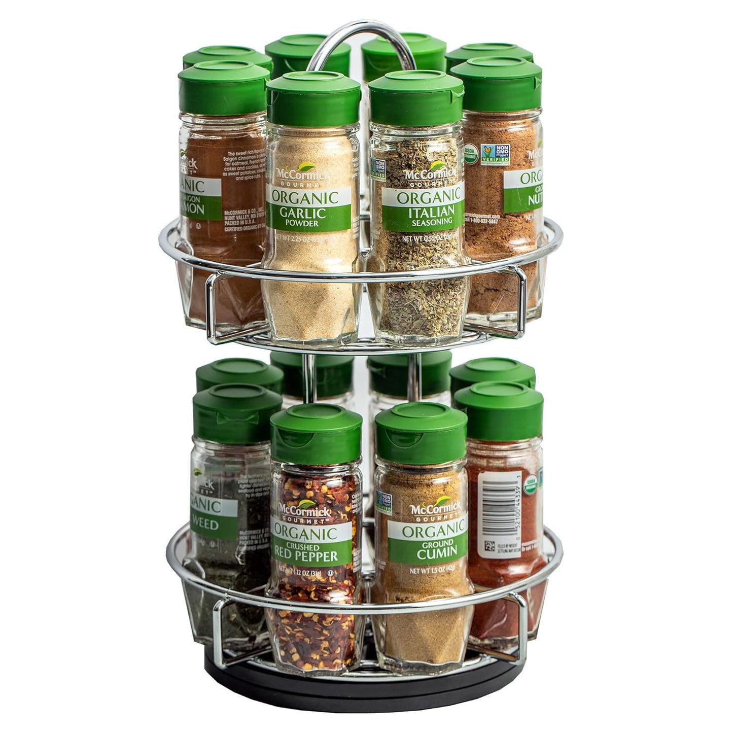 McCormick Gourmet Two Tier Chrome Spice Rack Organizer