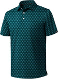 Men's Print Polo Shirt Short Sleeve - Moisture Wicking Regular Fit