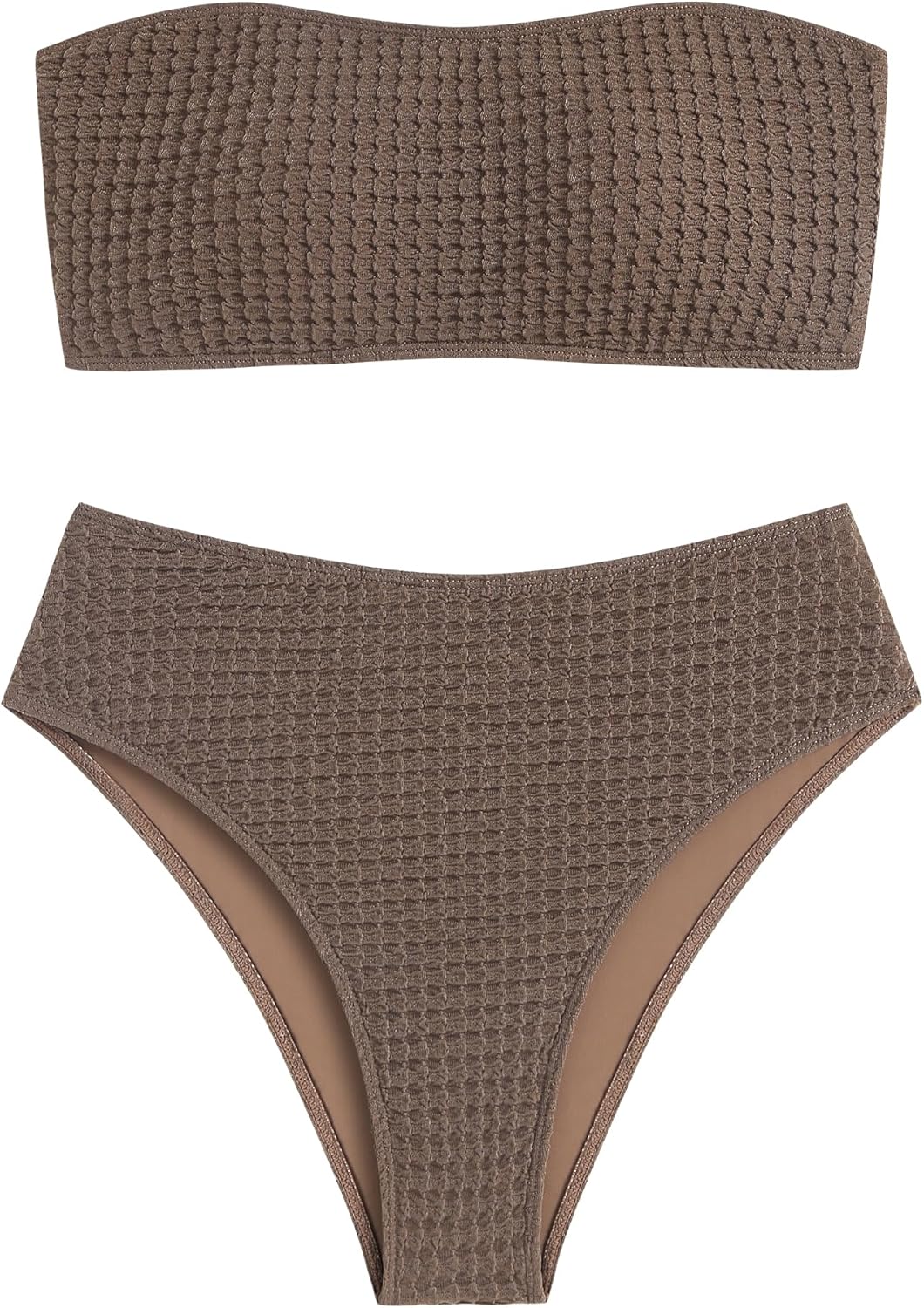 ZAFUL Women's High Cut Bandeau Bikini Set for Stylish Beach Days