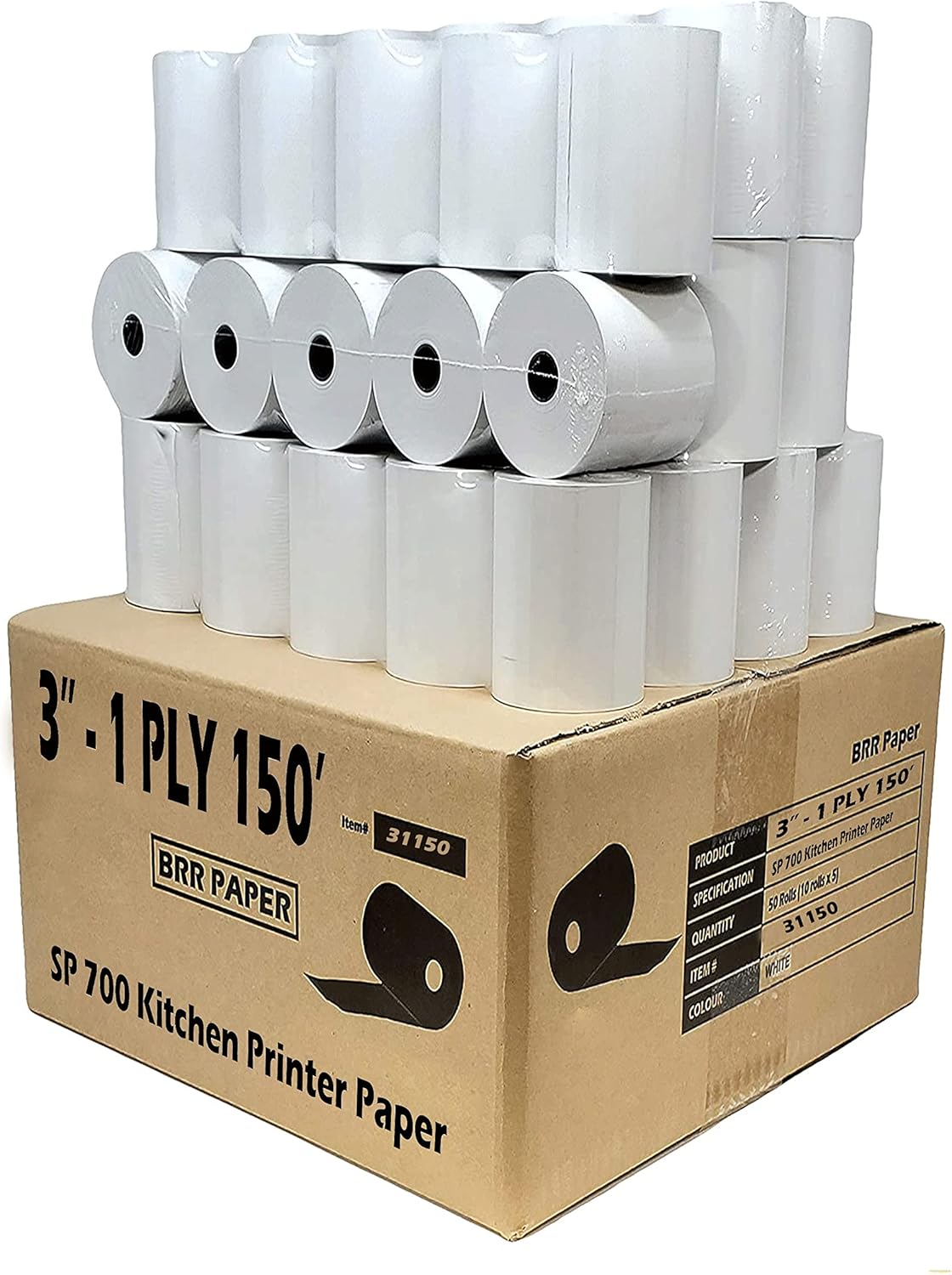 CASH REGISTER PAPER FOR STAR SP700 3in x 150ft BOND ROLLS