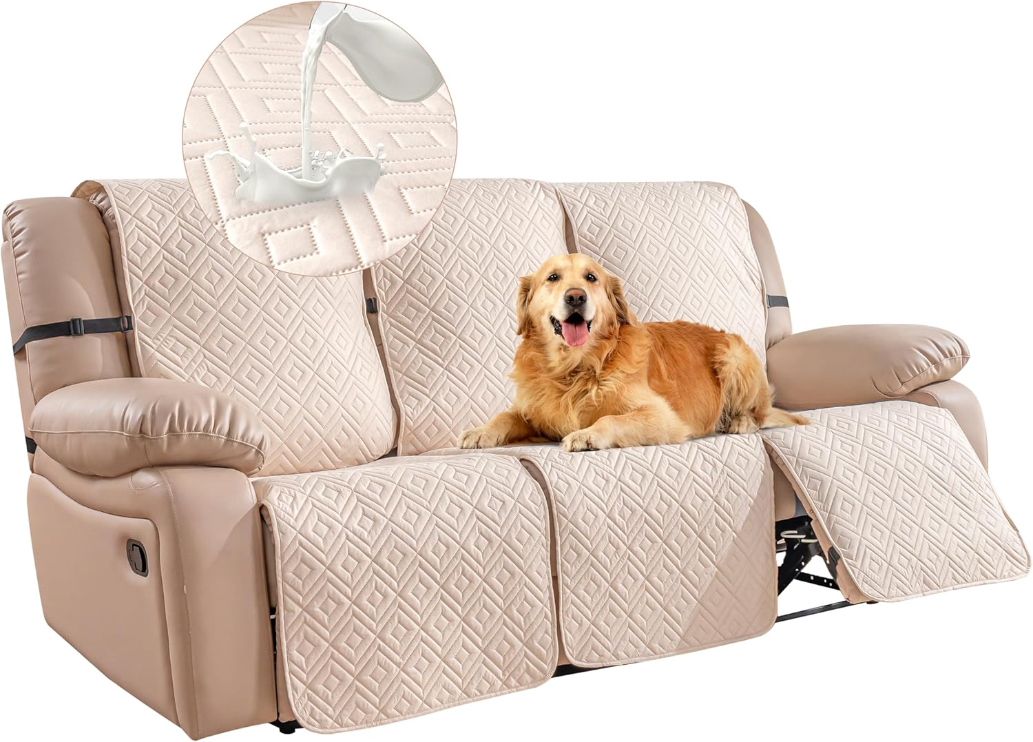 100% Waterproof Recliner Sofa Covers for 3 Cushion Couch