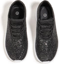Womens Glitter Slip On Sneakers - Lightweight Sparkle Running Shoes