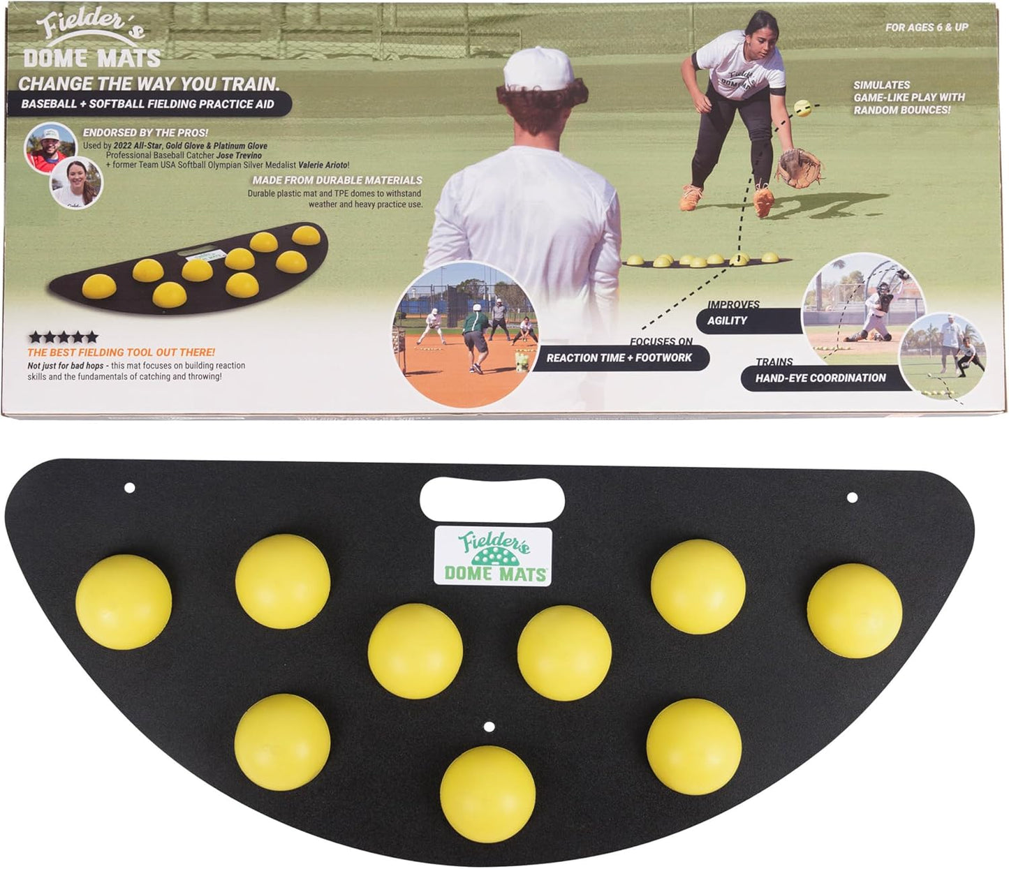 Fielder's Dome Mat for Baseball and Softball Training Equipment