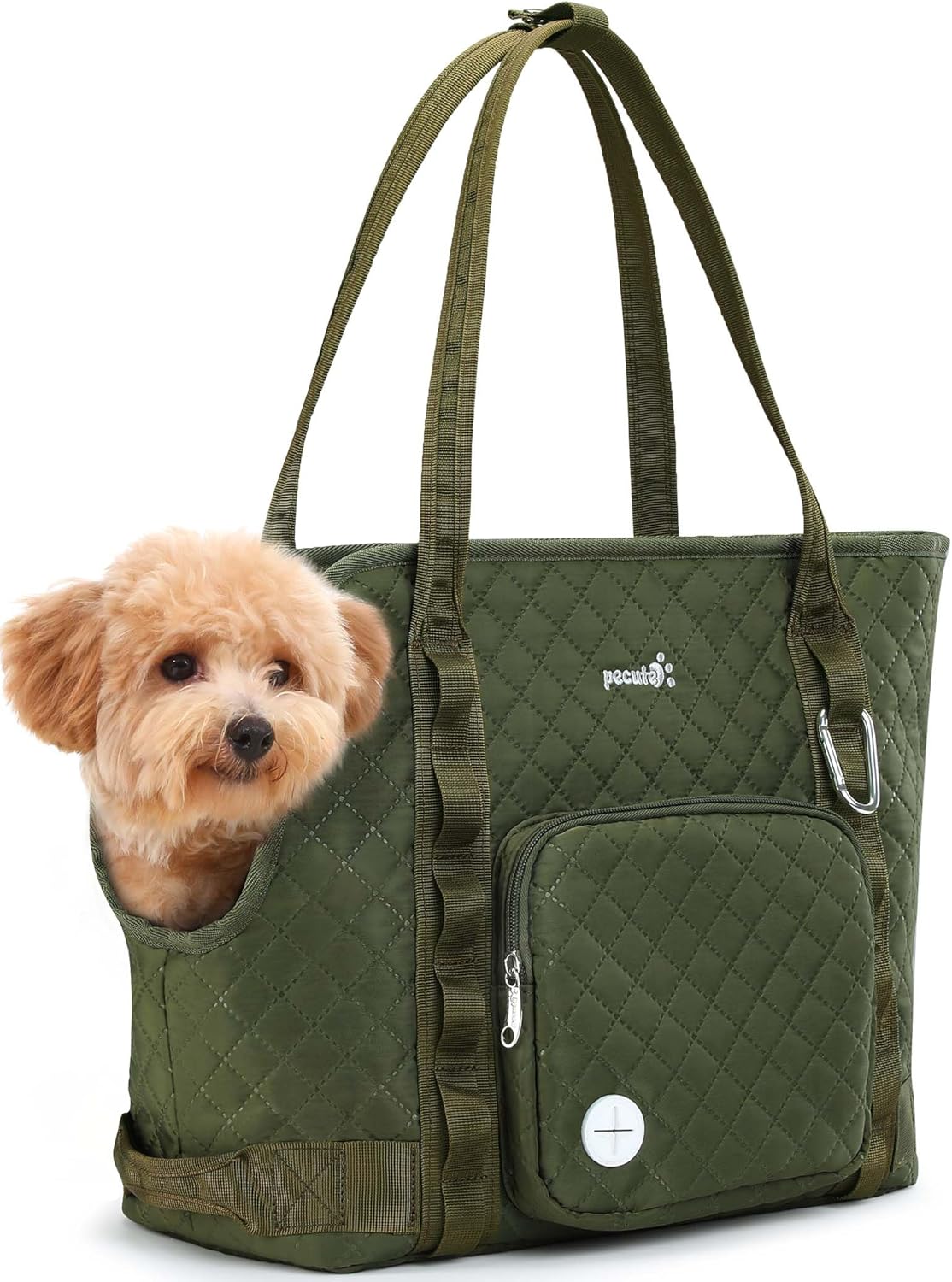 Pecute Dog Purse Carrier for Small Dogs and Cats - Green Tote