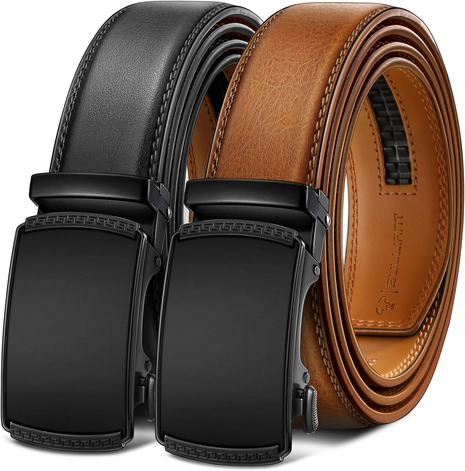 BULLIANT Men Belts 2 Pack Adjustable Ratchet Sliding Belts