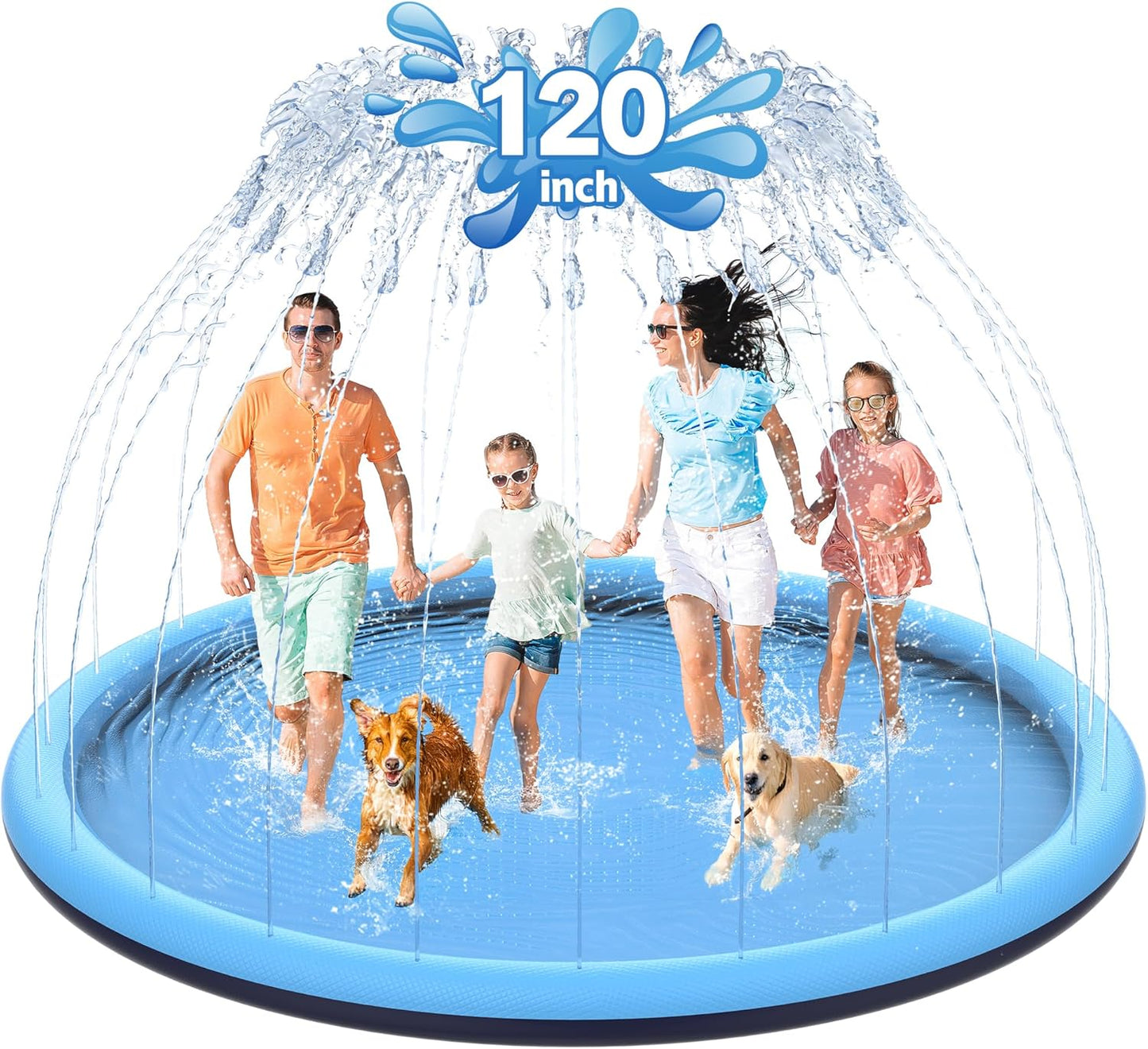 120 Non-Slip Splash Pad for Kids and Dogs - Summer Fun