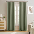 90 Inch Light Sage Green Eucalyptus Blackout Curtains for Home