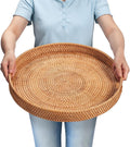 Rattan Large Serving Tray for Fruits and Bread - 16.9 in Design