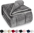 Weighted Blanket 48 x 72 in 15 lb Grey Sherpa Fleece - Calm Sleep