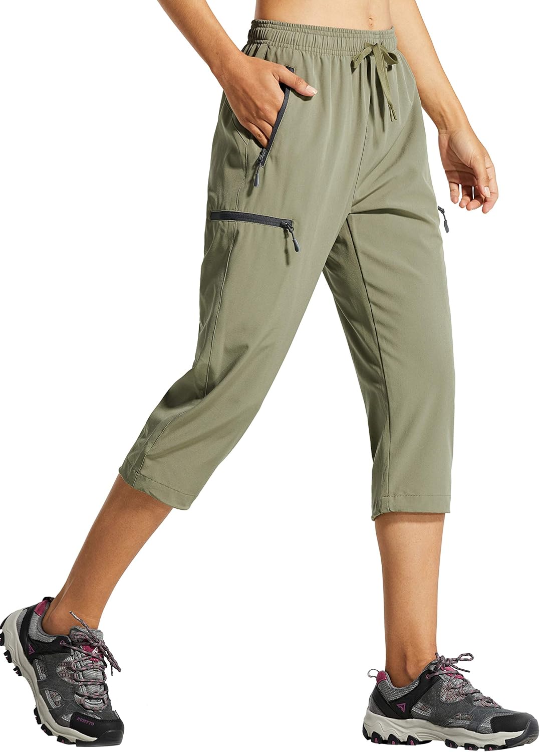 Libin Women's Capri Pants Quick Dry Cargo Hiking Capris