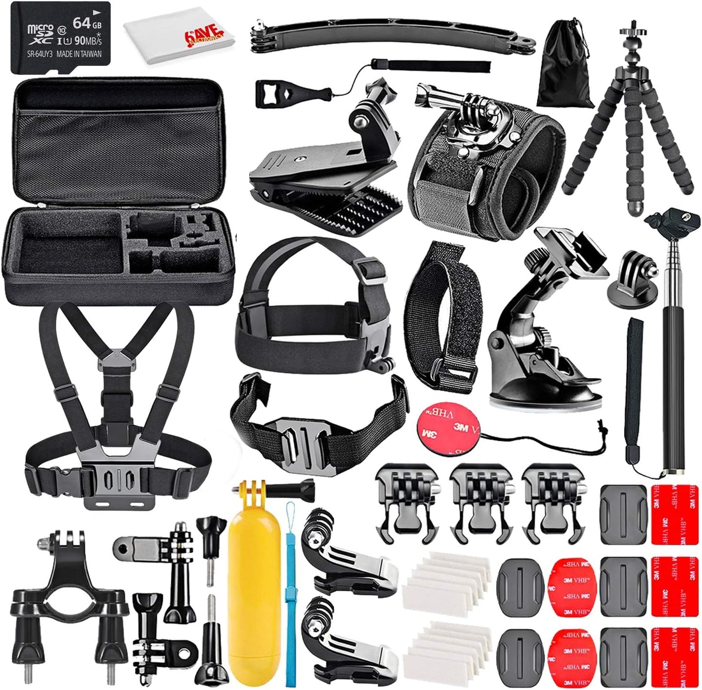 50-In-1 Action Camera Accessory Kit Bundle for GoPro and More
