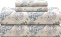 King Cotton Percale Sheets, 300 TC - Beige Paisley Cooling Set
