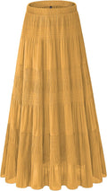Women's Chiffon White Flowy Maxi Skirts Boho - Elastic High Waist