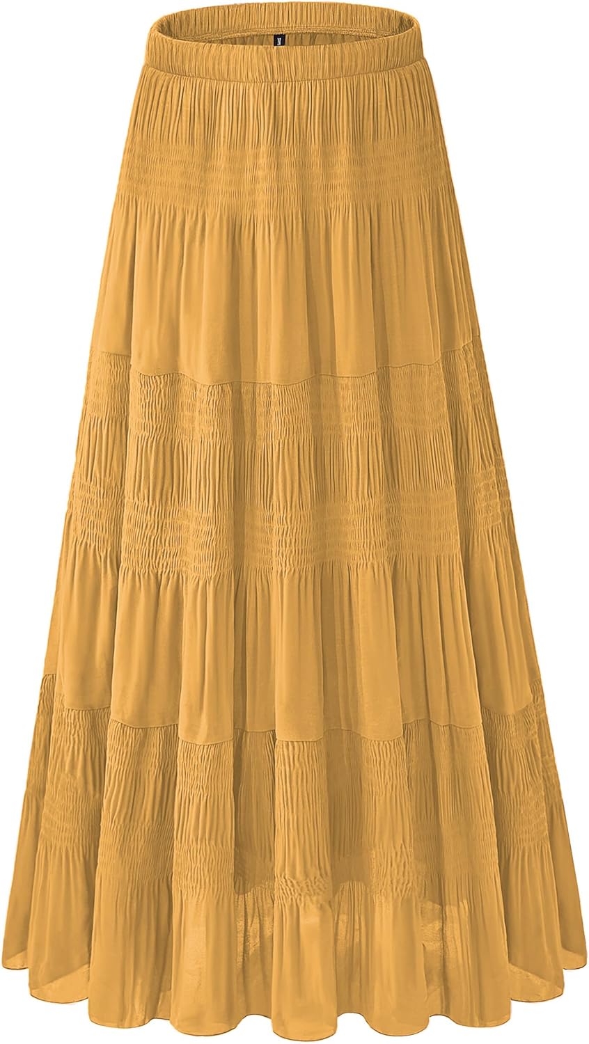 Women's Chiffon White Flowy Maxi Skirts for Boho Fall Style