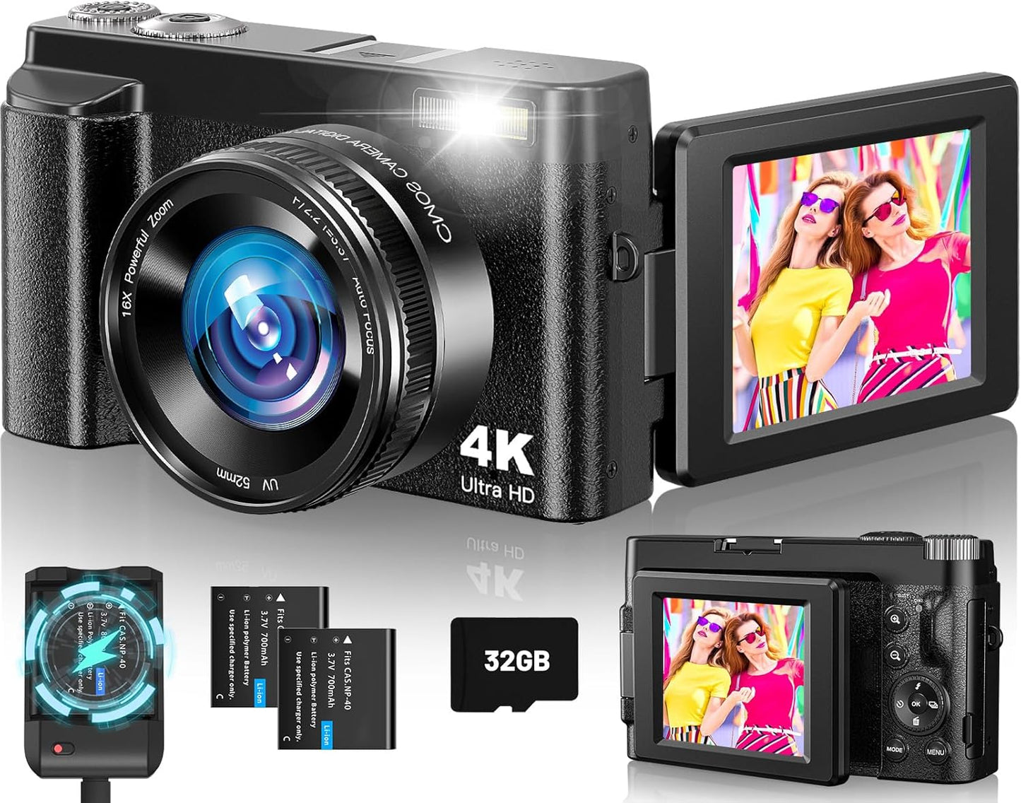 4K Digital Camera with 48MP Autofocus for Stunning Photography