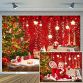 Christmas Photography Backdrop 10x8ft - Festive Red Holiday Background