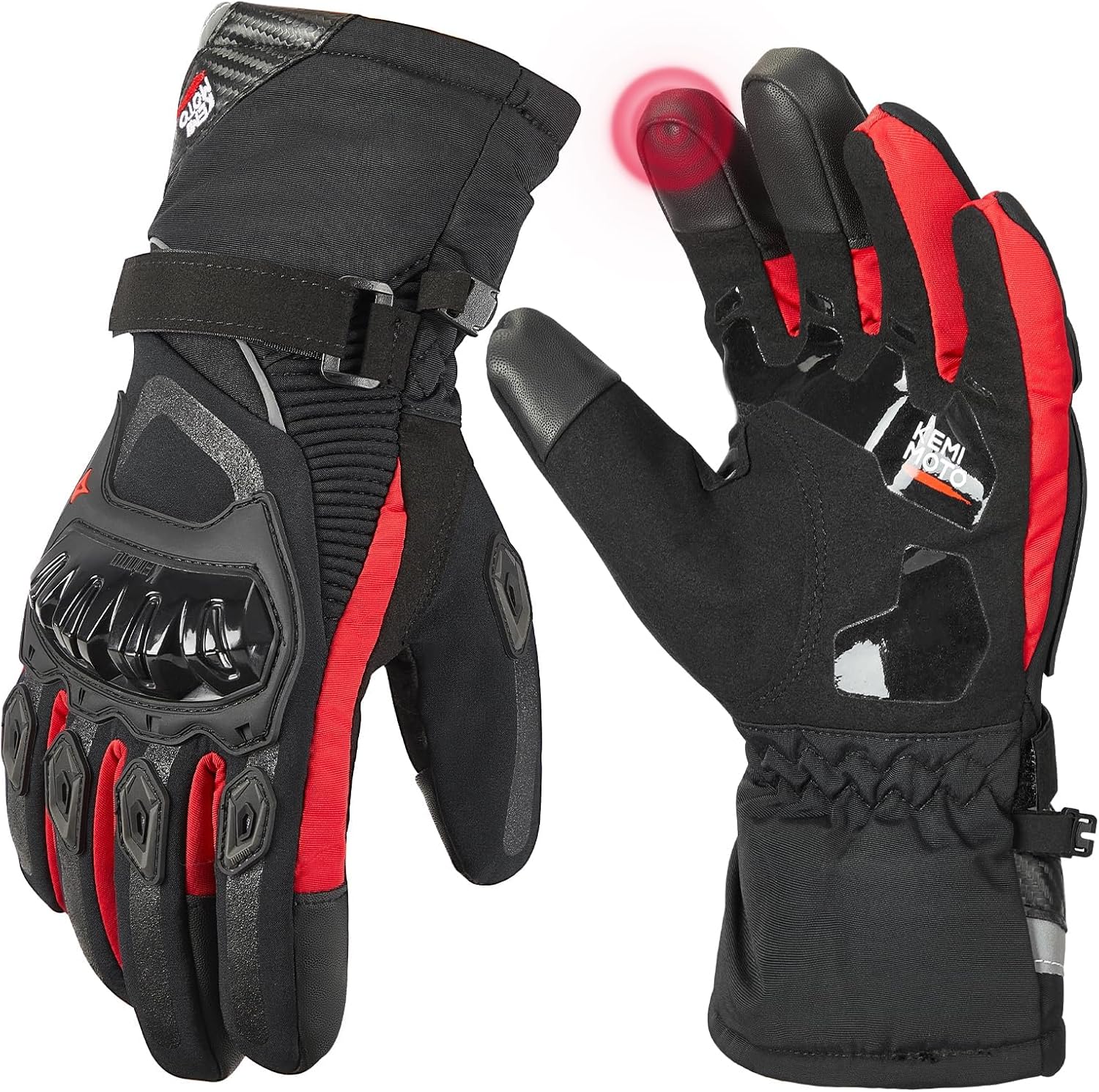 KEMIMOTO Winter Motorcycle Gloves for Warm Riding Comfort