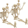 Life Size Posable Human Skeleton Halloween Decoration Value 4 Pack