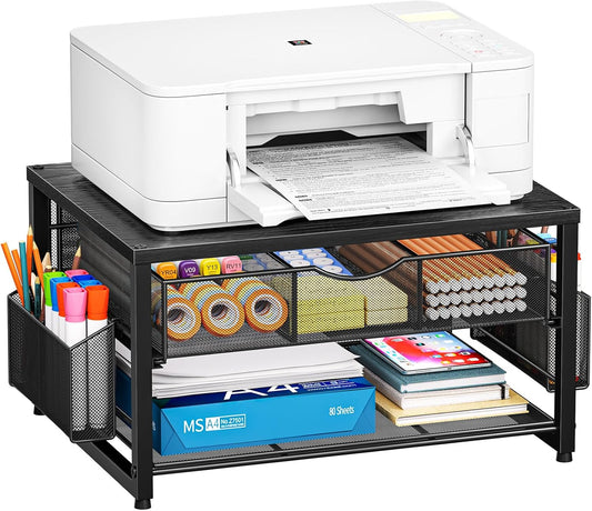 Marbrasse Wood Printer Stand for Desk - Multi-Purpose Organizer
