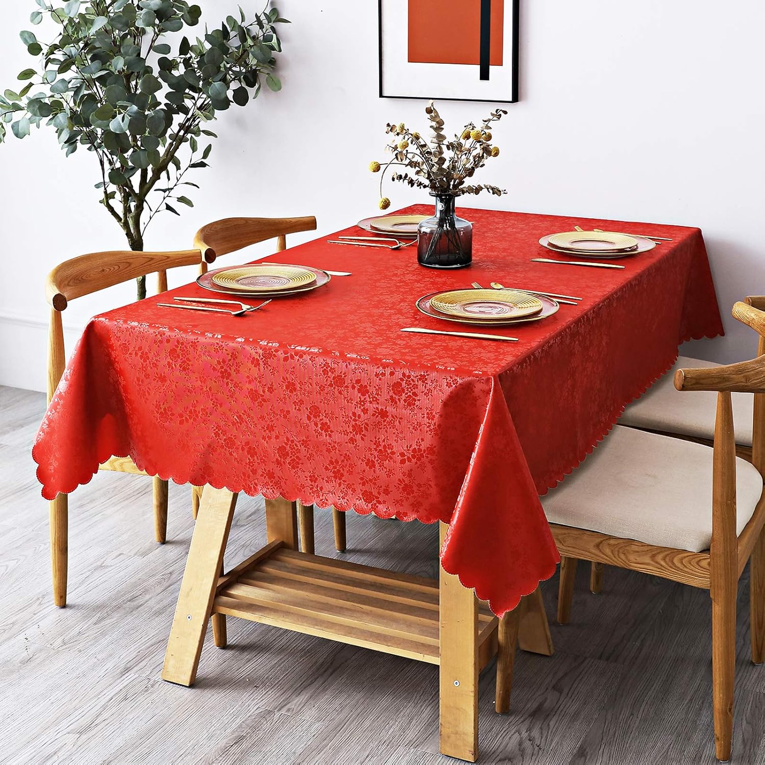 Smiry Rectangle Table Cloth - Waterproof Vinyl Table Cover