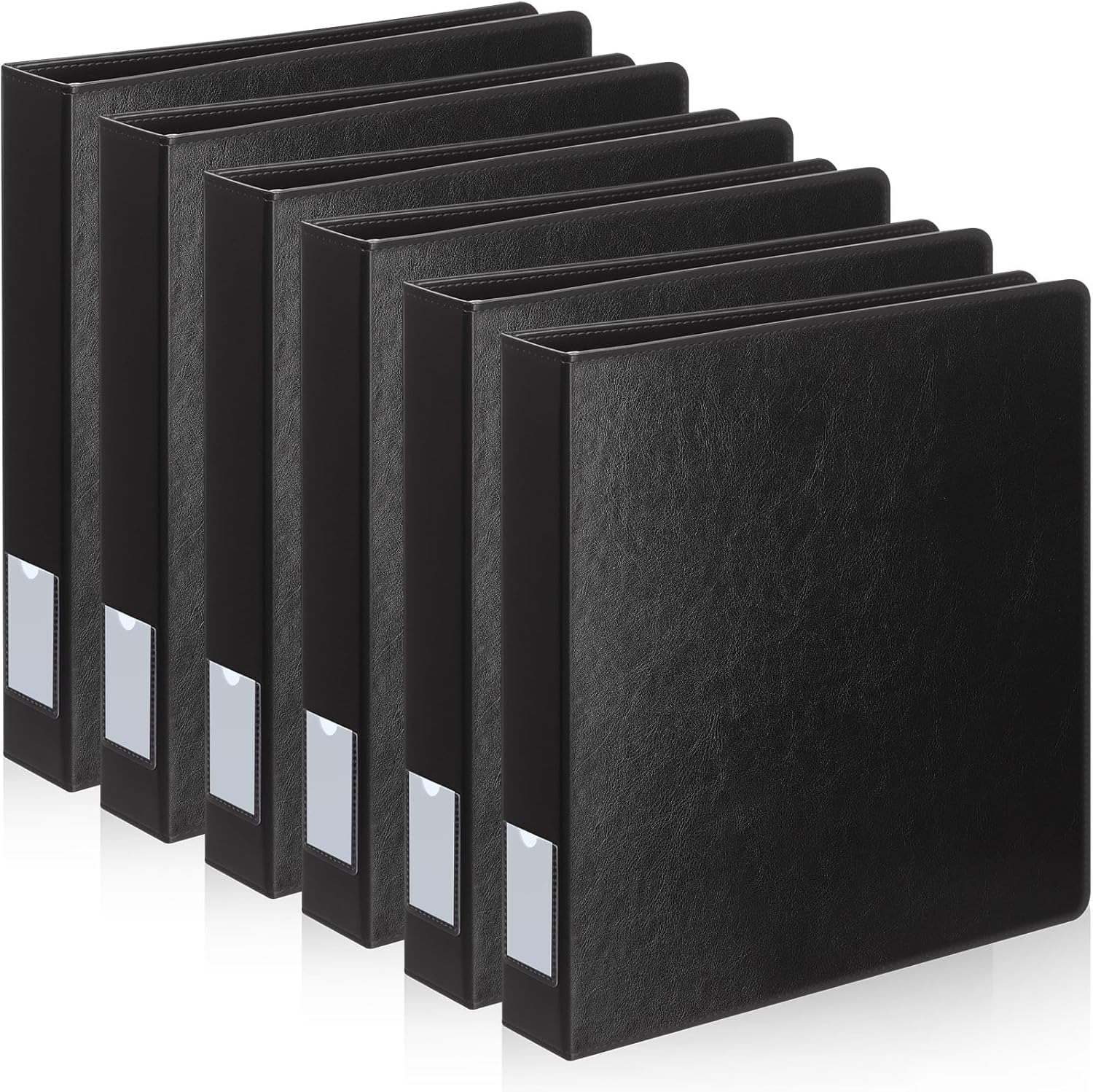 Vintage Leather 3 Ring Binder with Pockets for Office Use