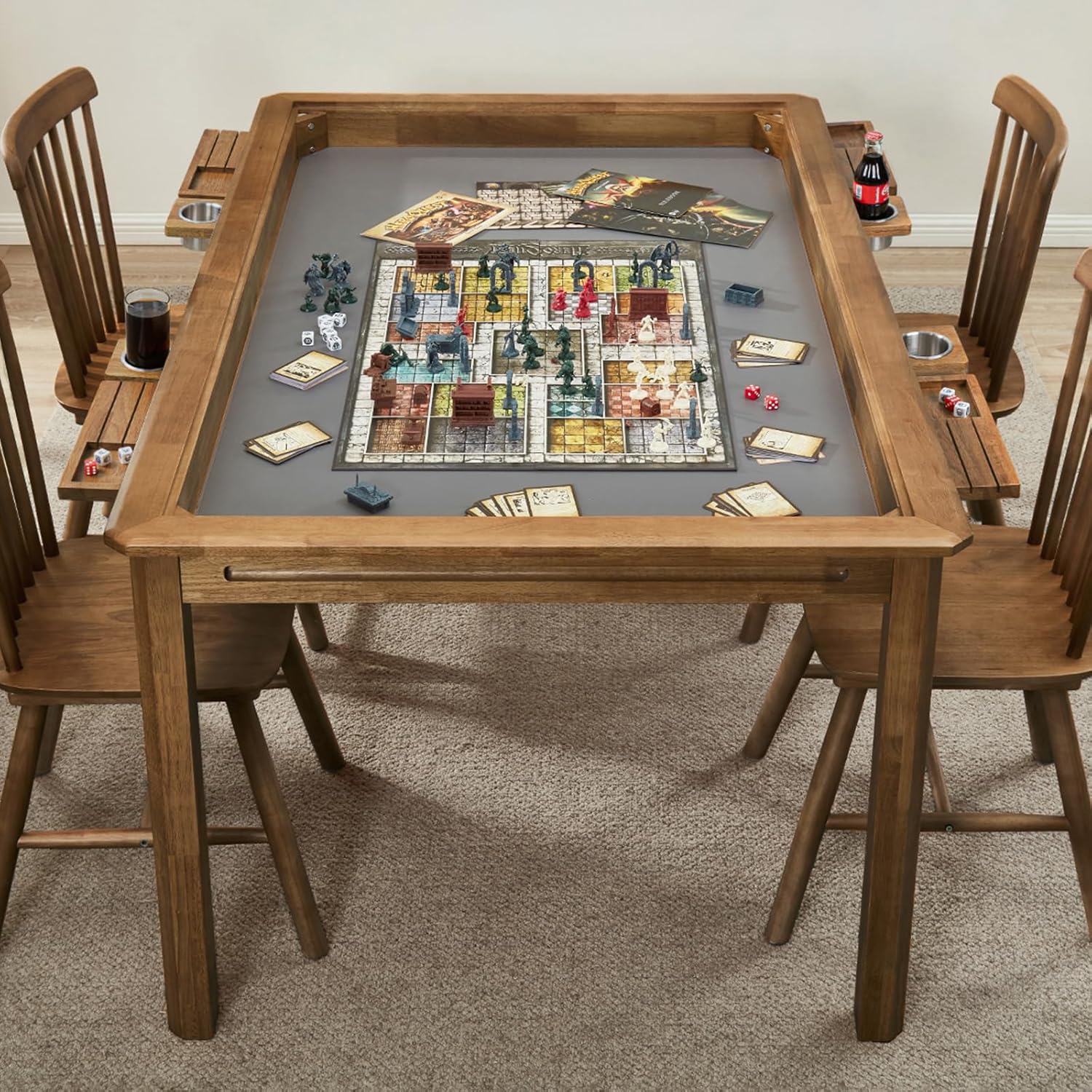 Board Game Table with Removable Top for 4 to 6 Players