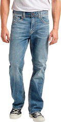 Craig Classic Fit Bootcut Jeans for Men, Distressed Light Indigo