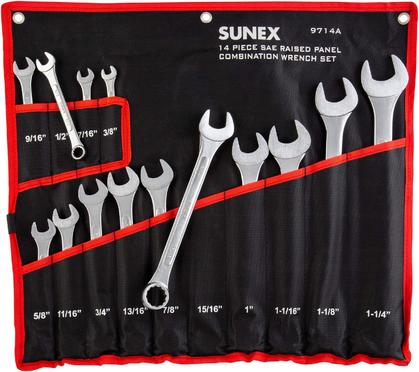 SUNEX TOOLS 9714A SAE Combination Wrench Set for Mechanics