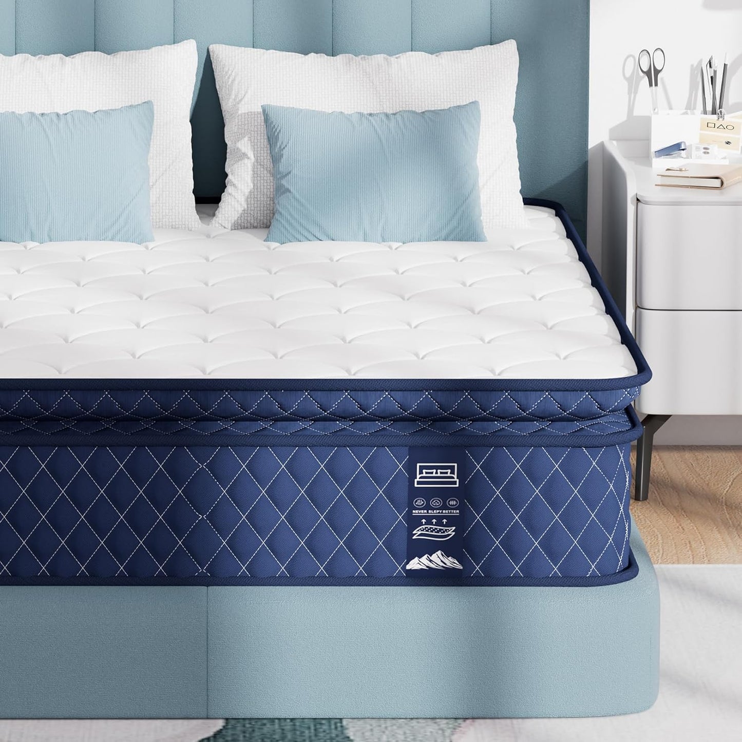 Queen Mattress 12 Inch Hybrid with Gel Cooling Memory Foam