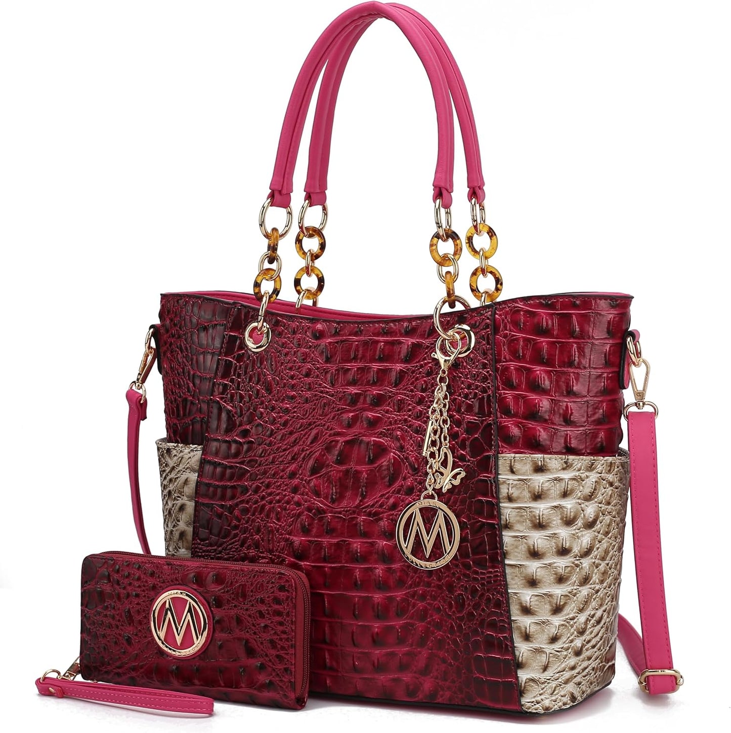 Merlina Faux Crocodile-Embossed Tote Bag for Women - Stylish Handbag