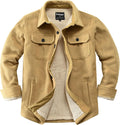 Men's Polar Fleece Sherpa Lined Shirt Jacket - Warm, Multi Pocket