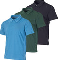 Men's Dry-Fit Short Sleeve Polo 3-Pack - Performance Golf Shirts