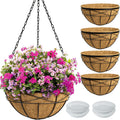 4 Pack 20 Inch Hanging Planters Baskets - Deep Coconut Liner for Porch