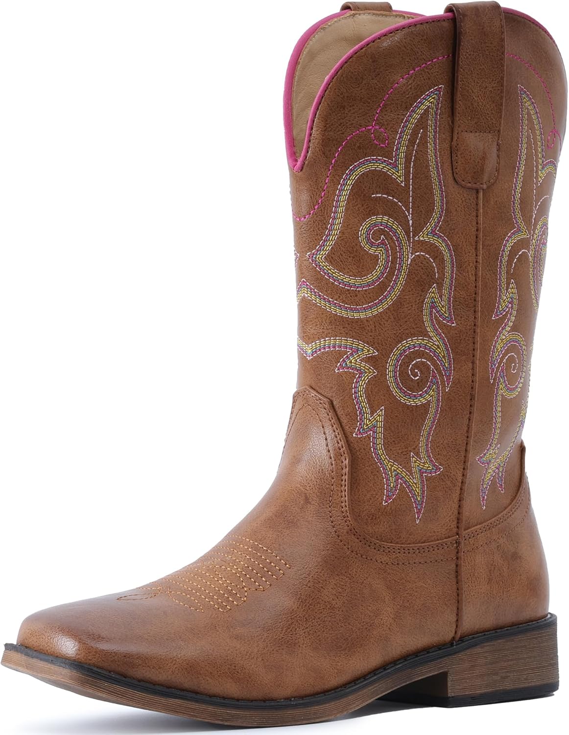 IUV Cowboy Boots for Women: Stylish Square Toe Mid Calf Design