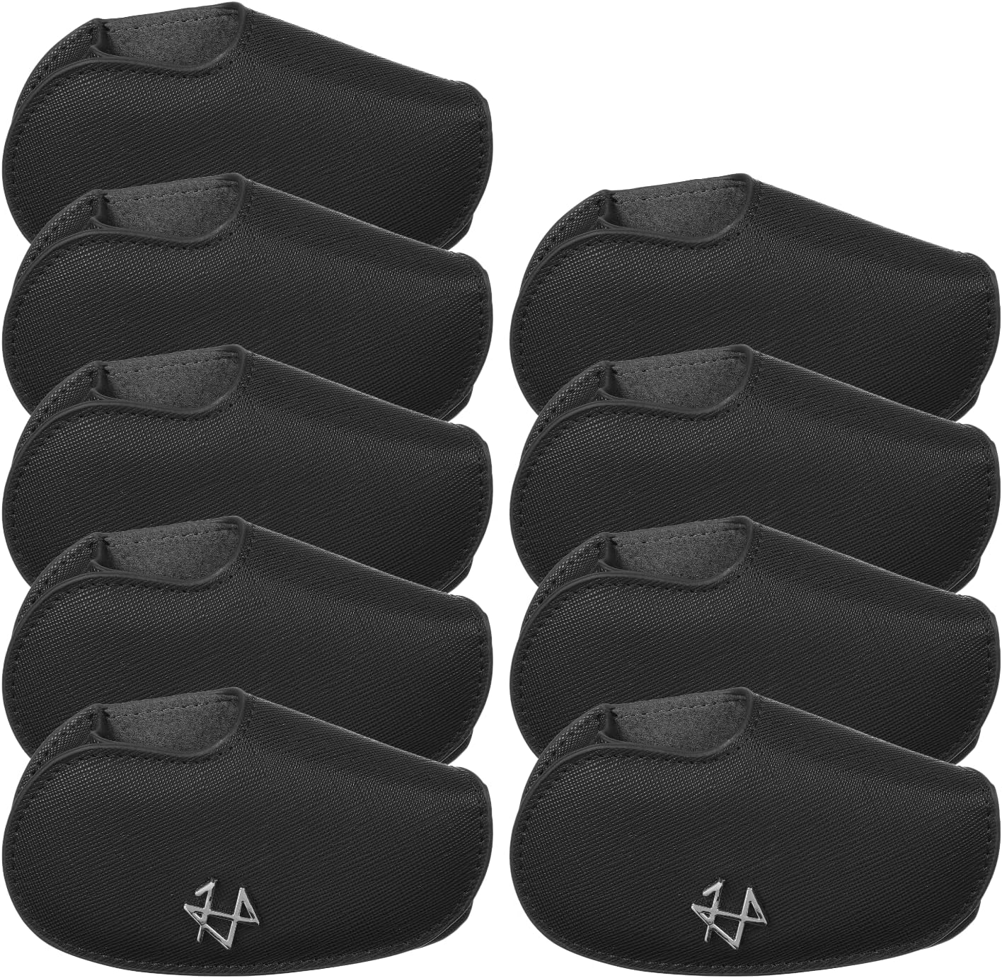 Golf Iron Covers 9pcs Saffiano Leather Magnetic Club Headcover